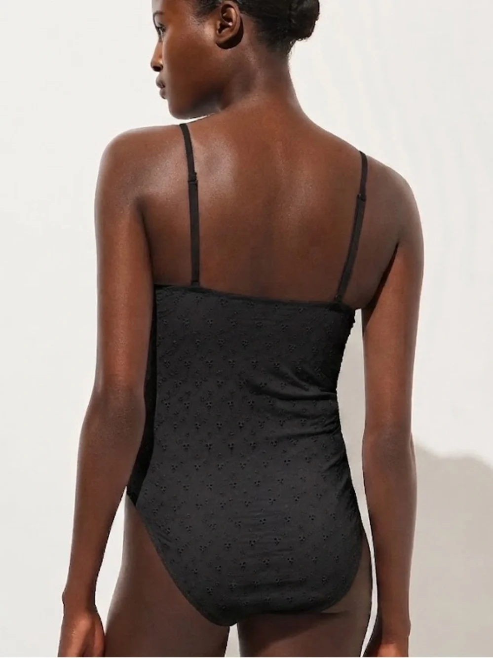 JCrew Balconette Eyelet Black Cup Underwire One Piece Swimsuit NEW Size 8
